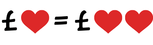 £ one heart = £ two hearts